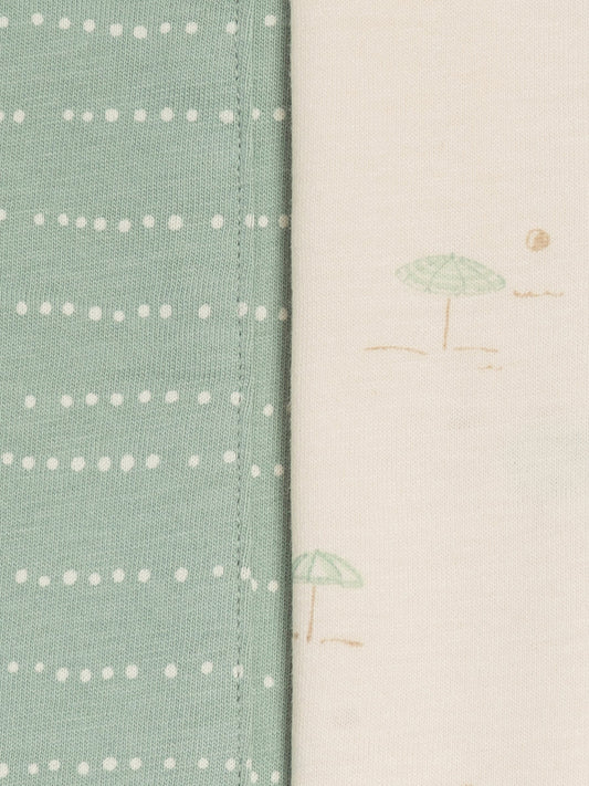 Pebble + Umbrella | Organic Muslin 2-Pack Burp Cloth Set