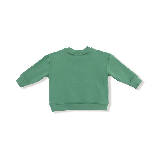 Holiday Plaid - Drop Sleeve Bear Sweatshirt with Rib Cuffs