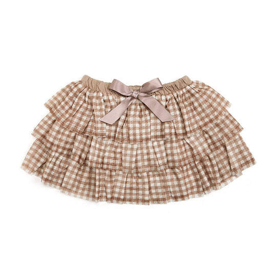 Gingham Printed Tulle Tiered Tutu