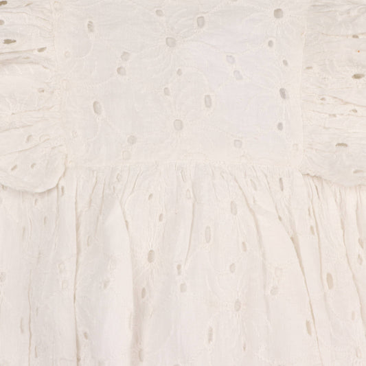 Luna Schiffli Ruffle & Bow Baby Girl Romper