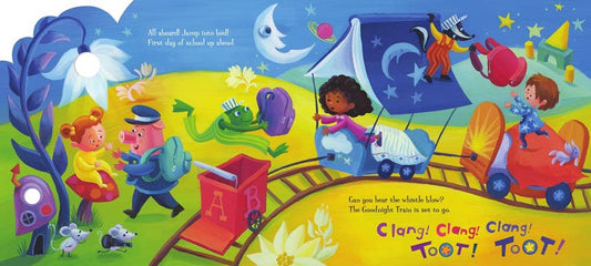 The Goodnight Train Ready for School board book by June Sobel