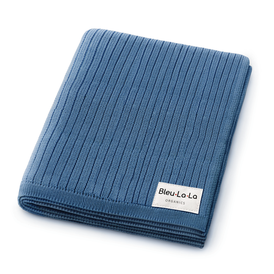 100% Luxury Organic Cotton Ribbed Baby Blanket