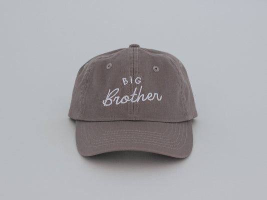 Big Brother Charcoal Twill Hat • Boys Cap for New Brothers