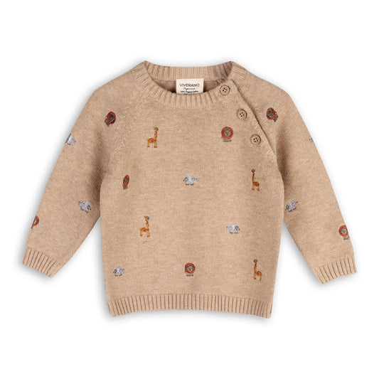 Safari Animal Embroidered Sweater