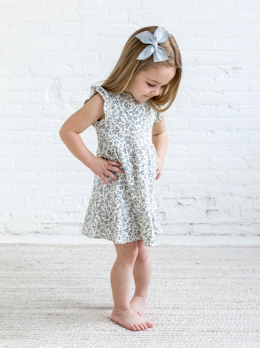 Organic Baby & Kids Tilly Tiered Dress - Lena Floral / Mist