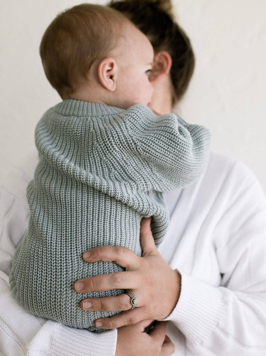 Chunky Knit Playsuit 'Fog’