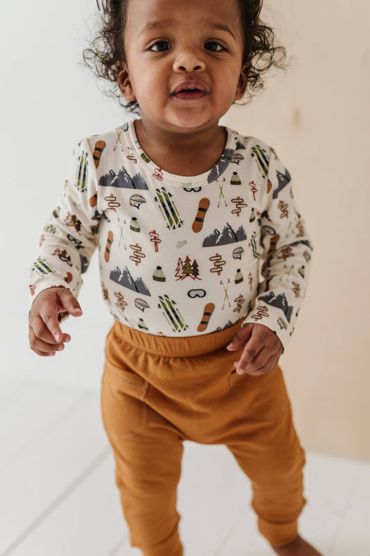 Baby Long Sleeve Bodysuit - Winter Ski