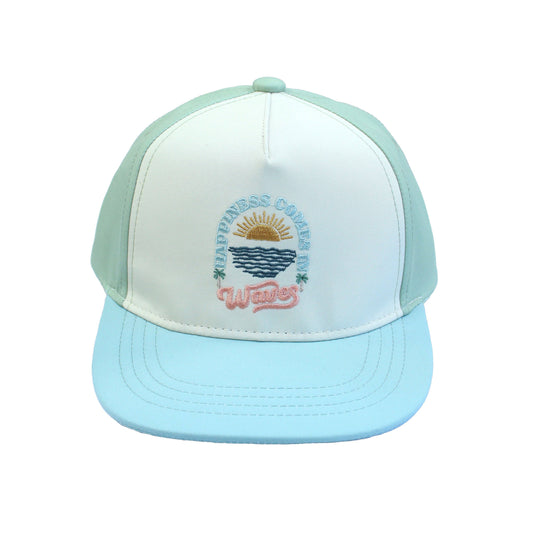 Happiness Comes In Waves Coastal Baby and Kids Snapback Hat