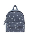 Rylee + Cru Heart Ditsy Mini Backpack in heart ditsy print on indigo denim, product photo