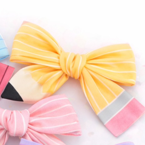 Doodles and Dreams Hair Bow - Yellow