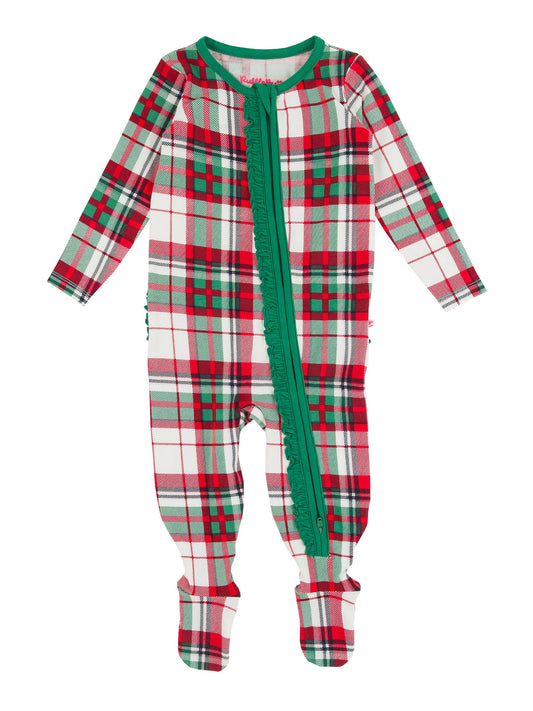Dashing Dreams Plaid Modal Footed Ruffle Pajama