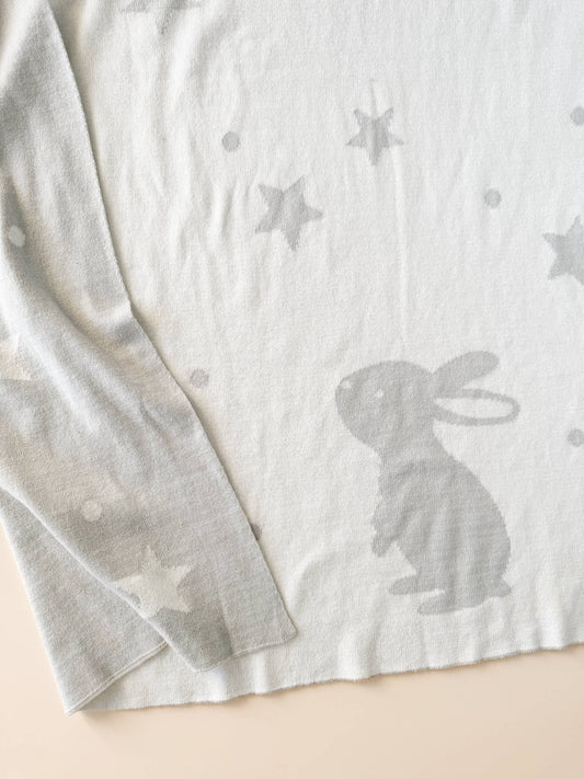 Bunny, Stars & Moon Organic Cotton Baby Blanket