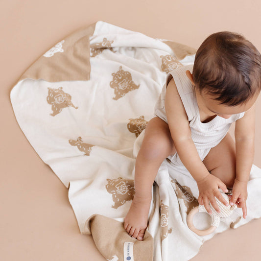 Honey Bear Blanket | Organic Cotton Kids & Baby Decor