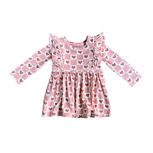 Girl's Long Sleeve Ruffle Dress