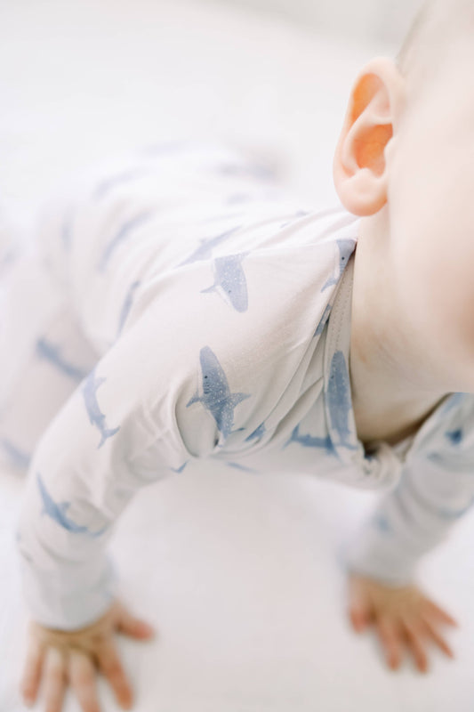 Bamboo Convertible Romper in Sharks