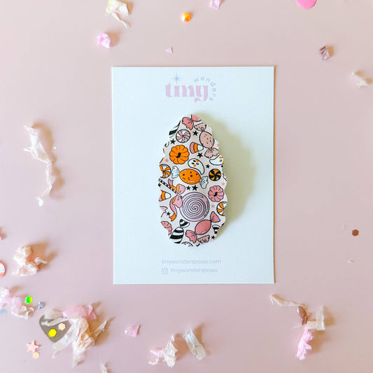 Candy and Ghosts Pink Snap Clip