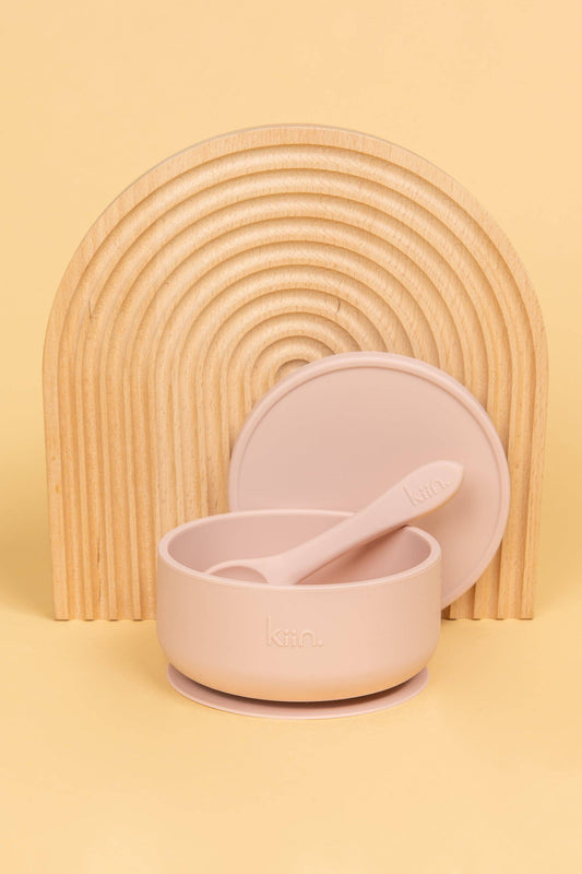Silicone Suction Bowl with Lid + Spoon Set