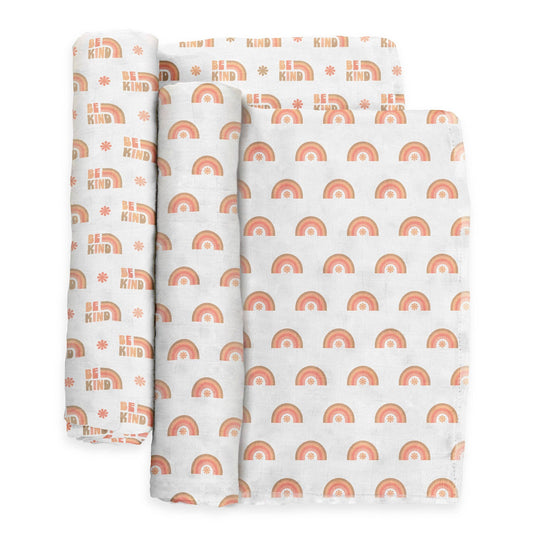 Be Kind Rainbows Swaddle Blanket Set