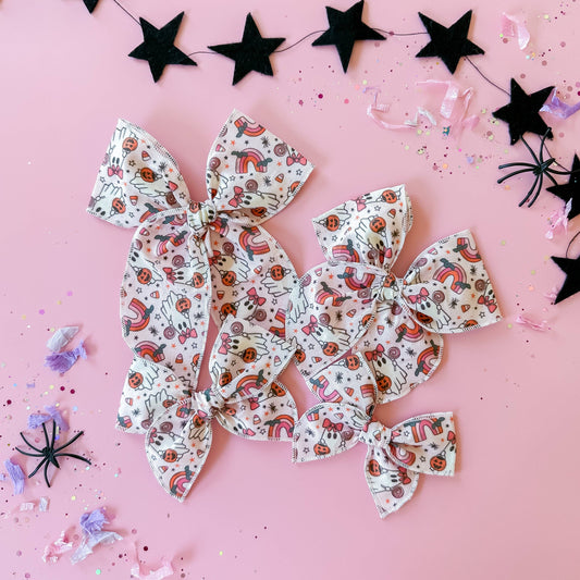 Trick or Treating Ghosts Halloween Hair Bow
