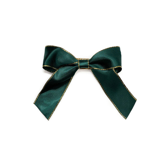 Emerald Coquette Bow Hair Clip