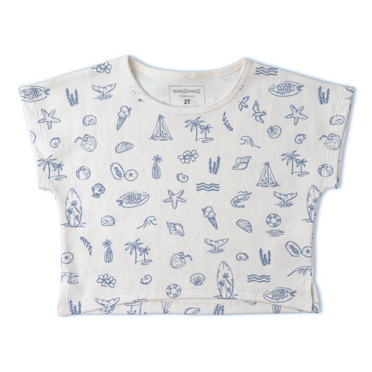 Organic Drop Shoulder Tee & Shorts Set - Coastal