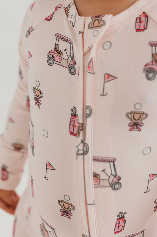 Pink Golf Zipper Romper