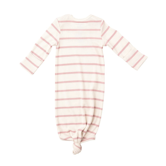 Ribbed Knotted Gown - Silver Pink + Sugar Swizzle