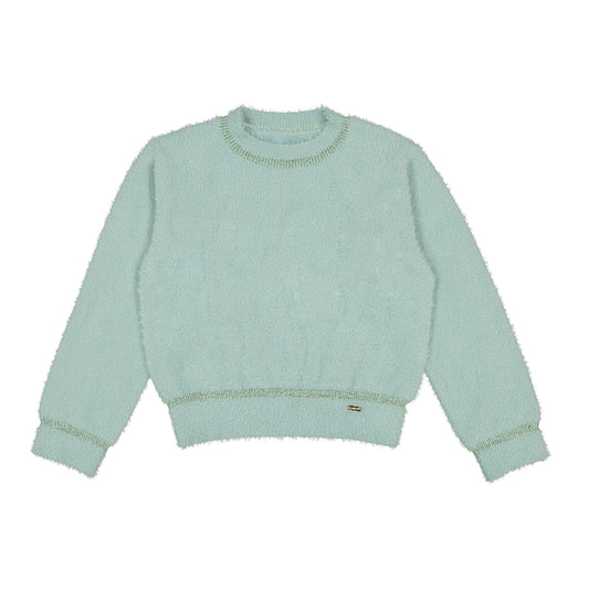 Faux Fur Knit Sweater - Jade