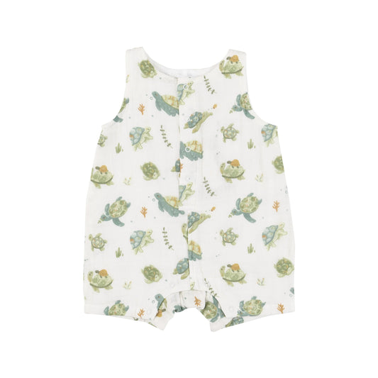 Sleeveless Shortie Romper, Sea Turtles