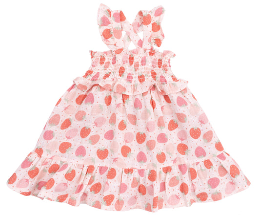 Smocked Ruffle Sundress - Strawberry Bliss