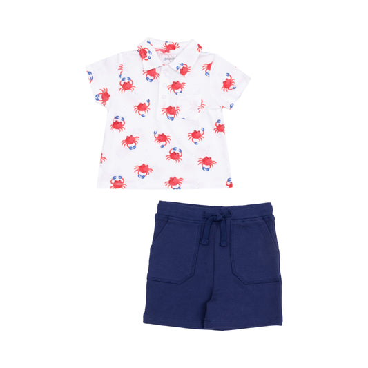 Polo Short And Shirt Set - Crabby Cuties