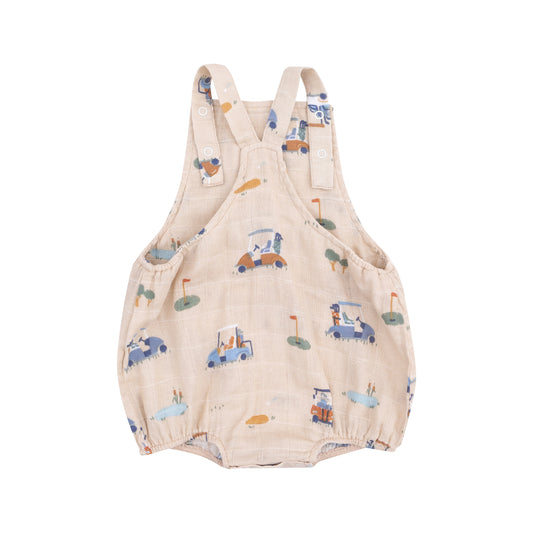 Golf Cart Cuties Sunsuit - Oatmeal
