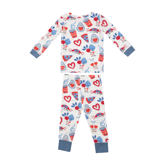 Love You Foodie Much Blue Loungewear Set