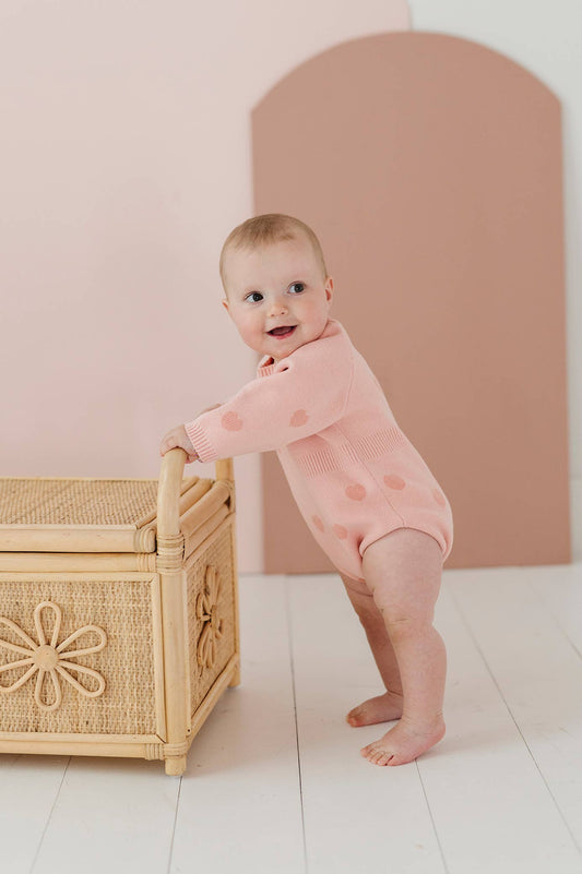 Hearts Knit Sweater Romper