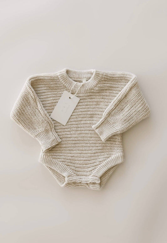 Chunky Knit Onesie ‘Oatmeal’