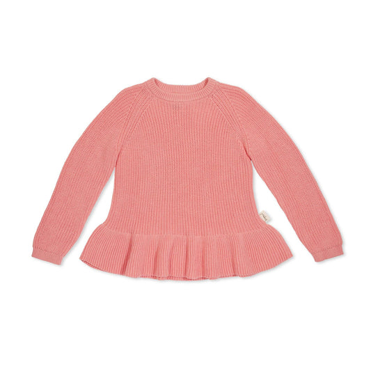 Bubblegum Pink Chunky Knit Sweater - 100% Cotton