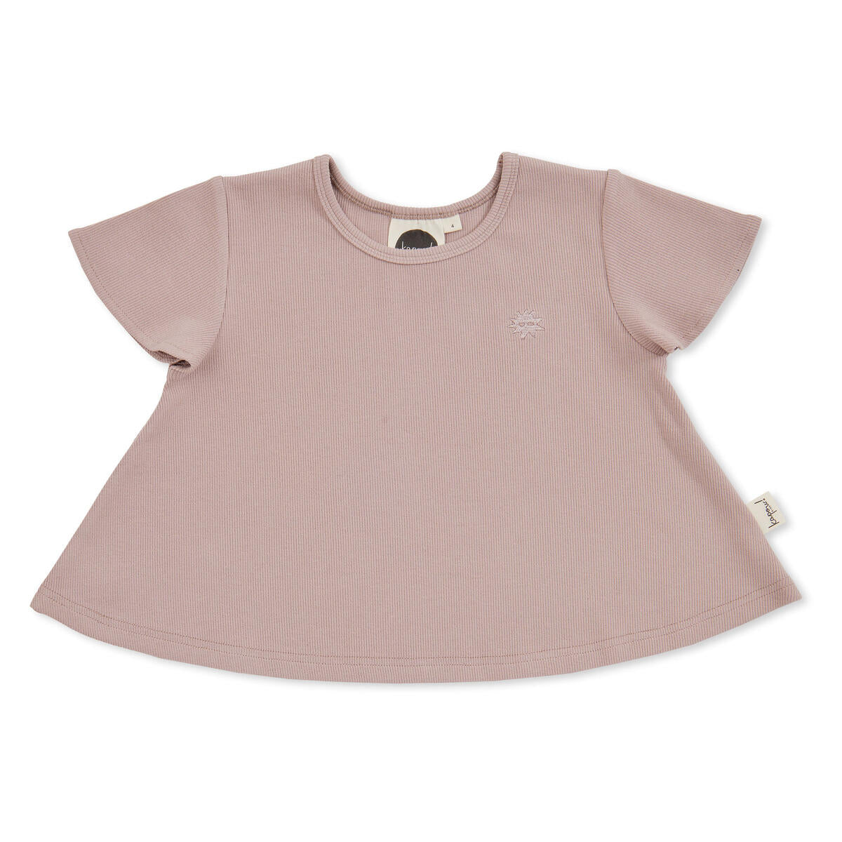 Taupe Rib Flutter Tee