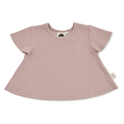 Taupe Rib Flutter Tee