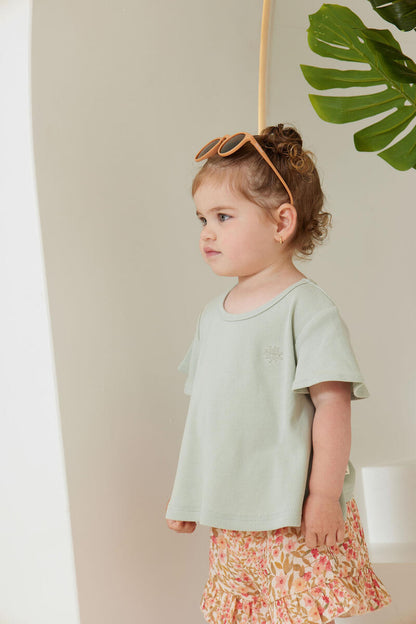 Sage Rib Flutter Tee