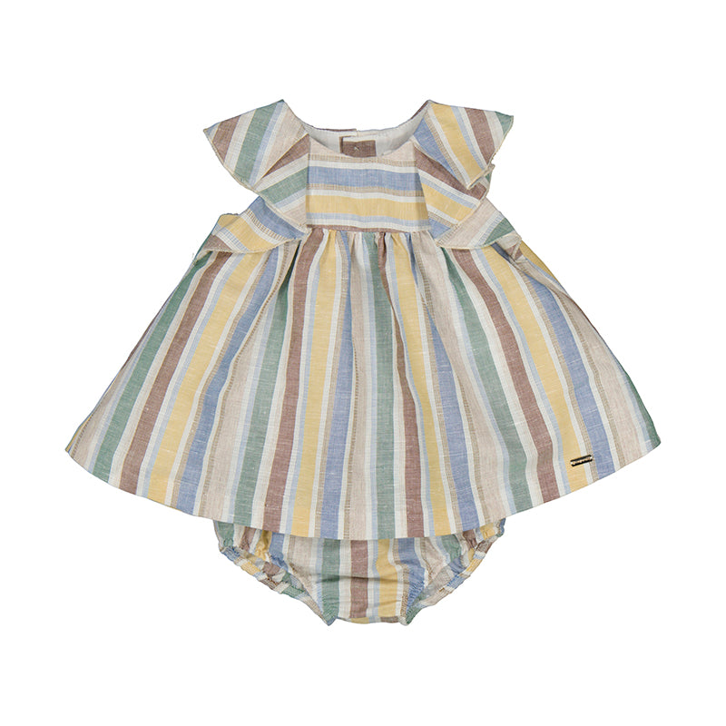 Striped Linen Dress with Bloomers