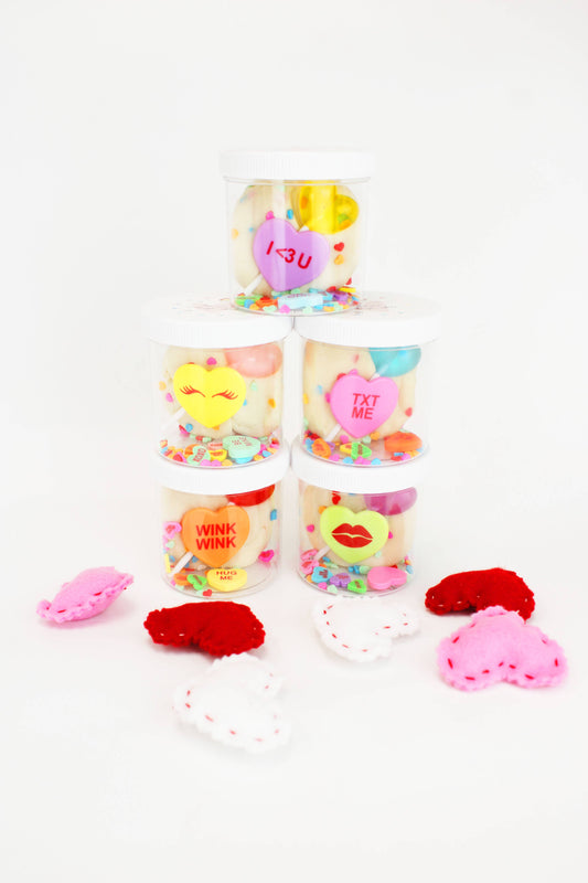 Valentine Candy Hearts Mini Dough-To-Go Sensory Play Kit