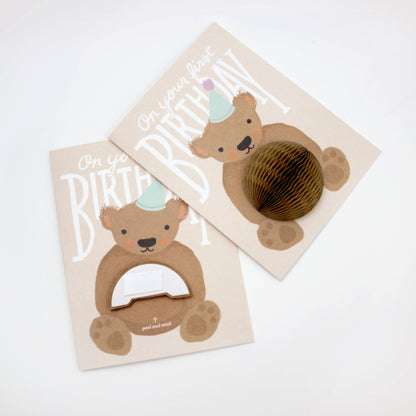 Pop-up Card - Teddy Bear - First Birthday