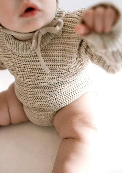 Chunky Knit Onesie ‘Biscotti’