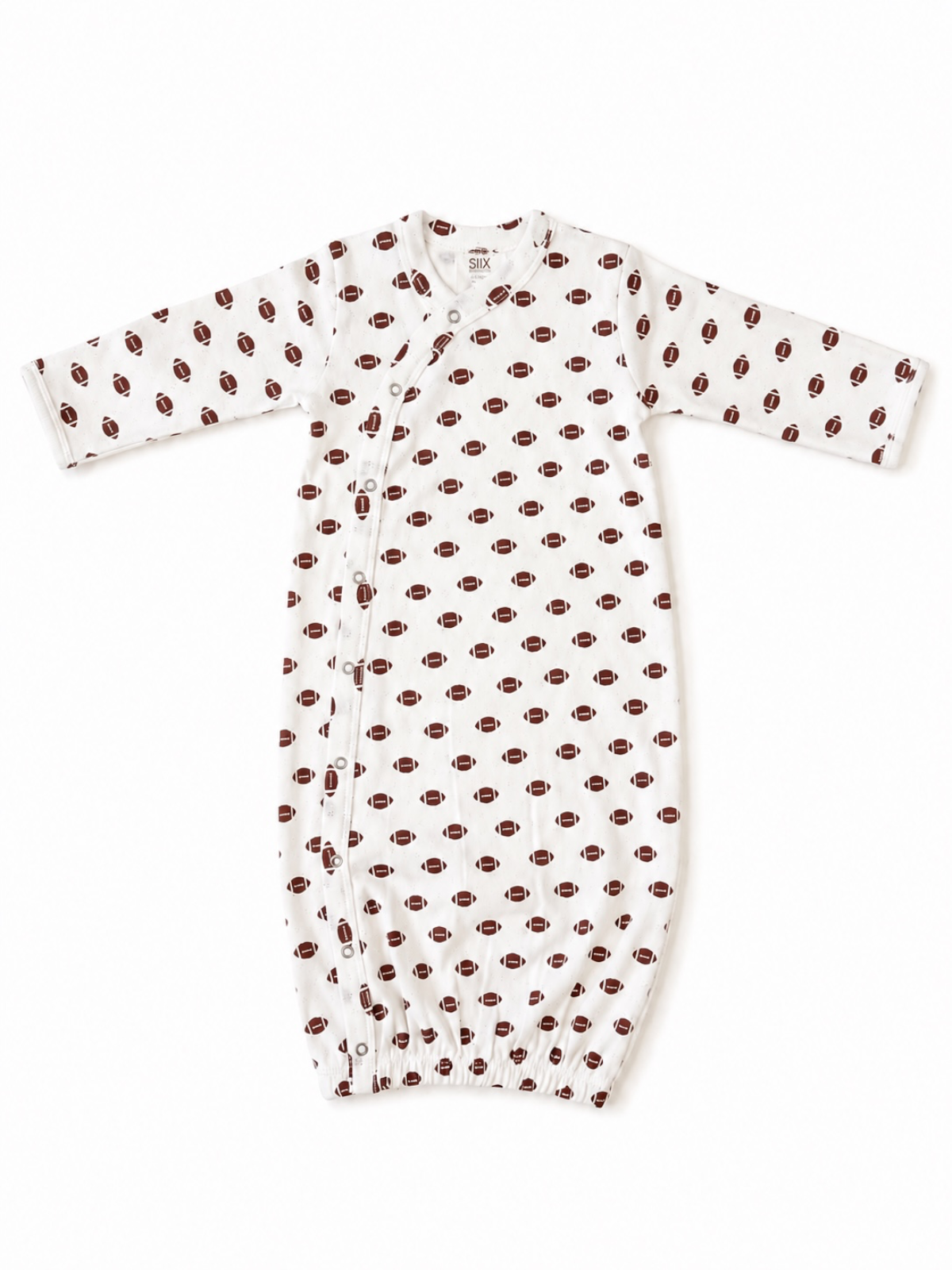 Football print organic pointelle baby gown - view 2