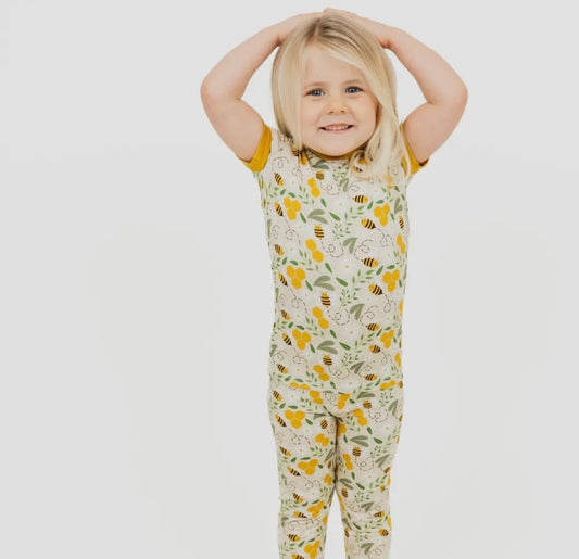 Happy Honey Bees Bamboo Short Sleeve Pajama Set