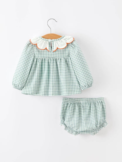 Halloween Thanksgiving Glitter Pumpkin Girls Bloomer Set - view 2