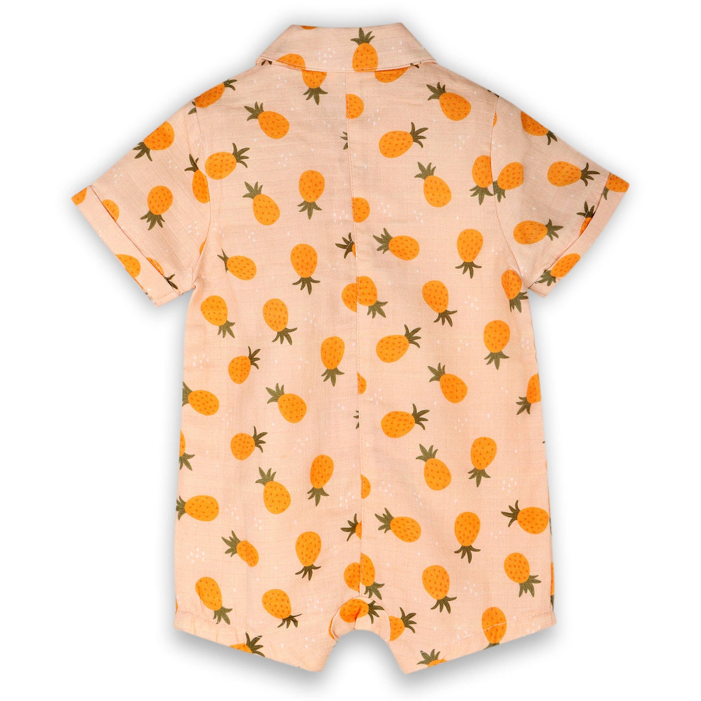 Pineapple Button Baby Short Romper