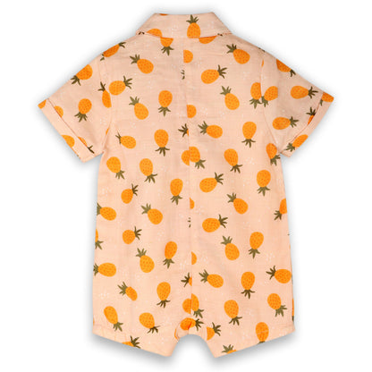 Pineapple Button Baby Short Romper