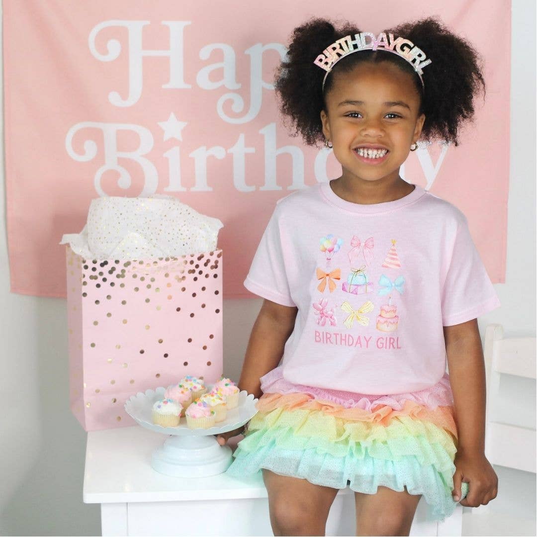 Pastel Rainbow Birthday Girl Headband - Birthday Headband