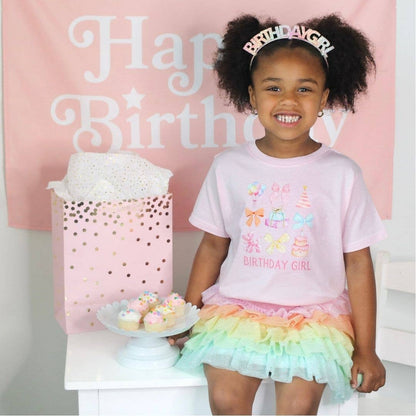 Pastel Rainbow Birthday Girl Headband - Birthday Headband